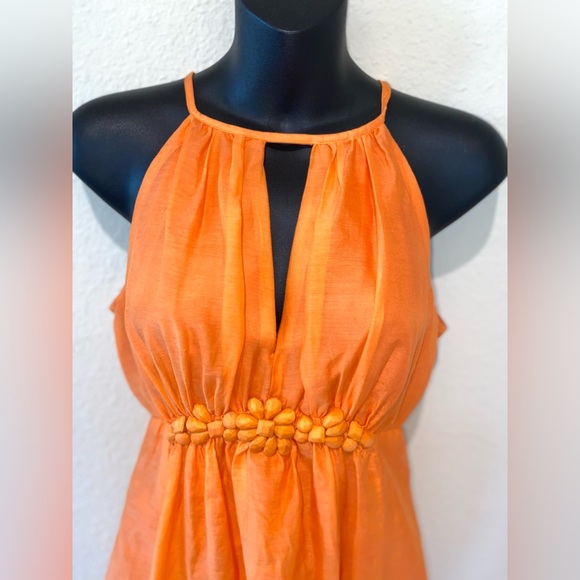Silk Orange Dress Esley - Picture 6 of 15